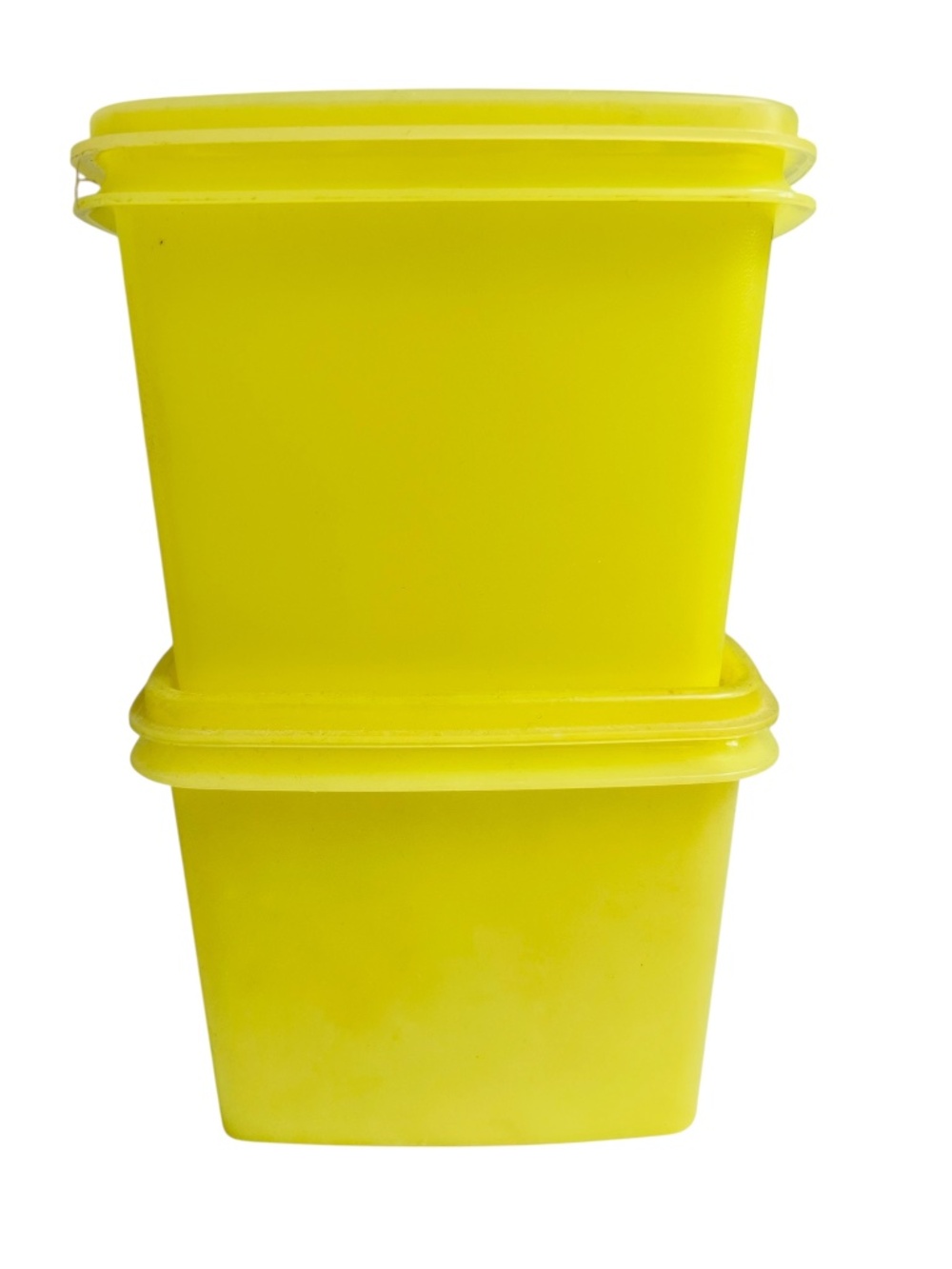 2 Tupperware Shelf Saver Storage Containers 1243 Yellow With Lids